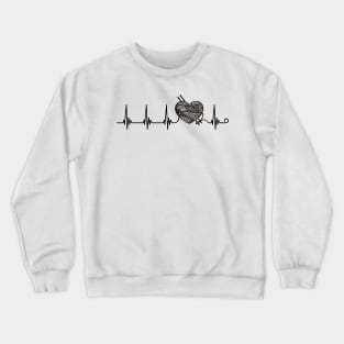 Knitting Sewing Crocheting with Passion Heartbeat Dark Crewneck Sweatshirt